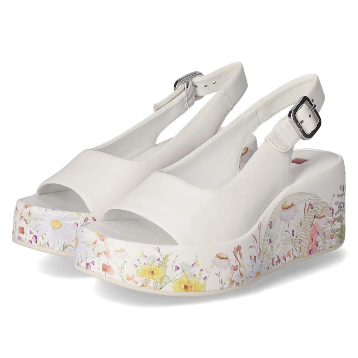 Högl Keilsandaletten - Gr. 40,5 - Weiß - Glattleder