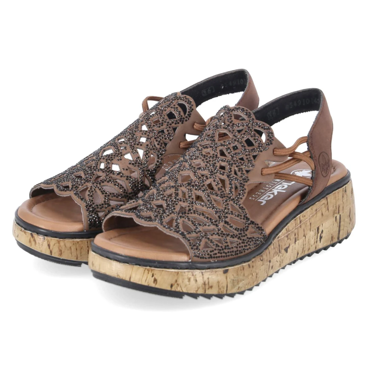 Rieker Sandalen - Gr. 37 - Braun - Synthetik