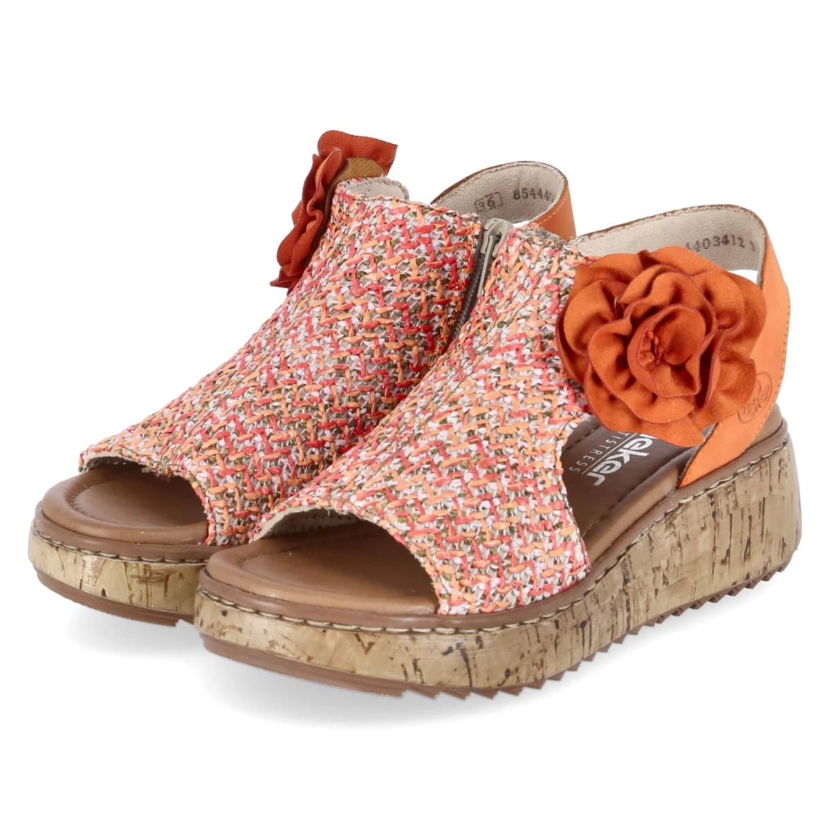 Rieker Sandalen - Gr. 41 - Orange - Textil & Synthetik