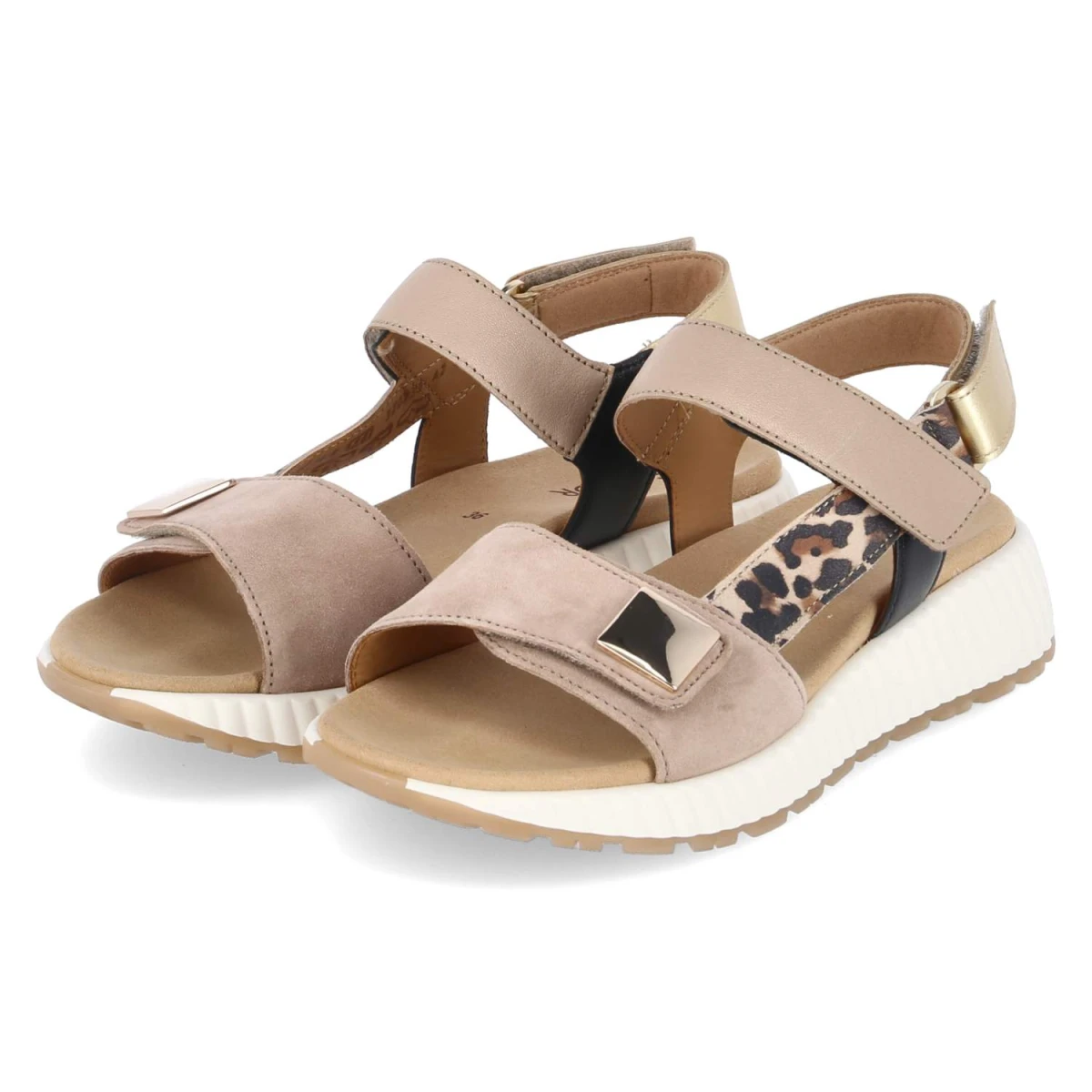 Gabor Sandalen - Gr. 36 - Beige - Rauleder
