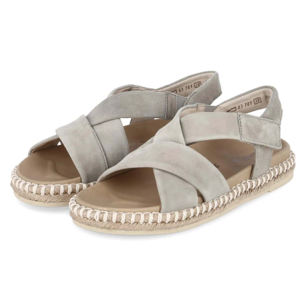 Gabor Espadrilles-Sandalen - Gr. 40 - Grün - Rauleder