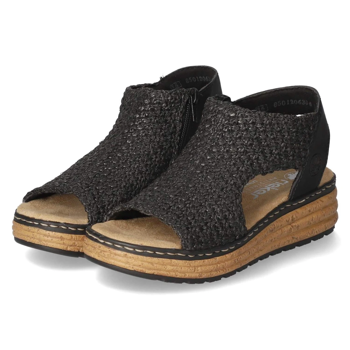 Rieker Sandalen - Gr. 42 - Schwarz - Synthetik