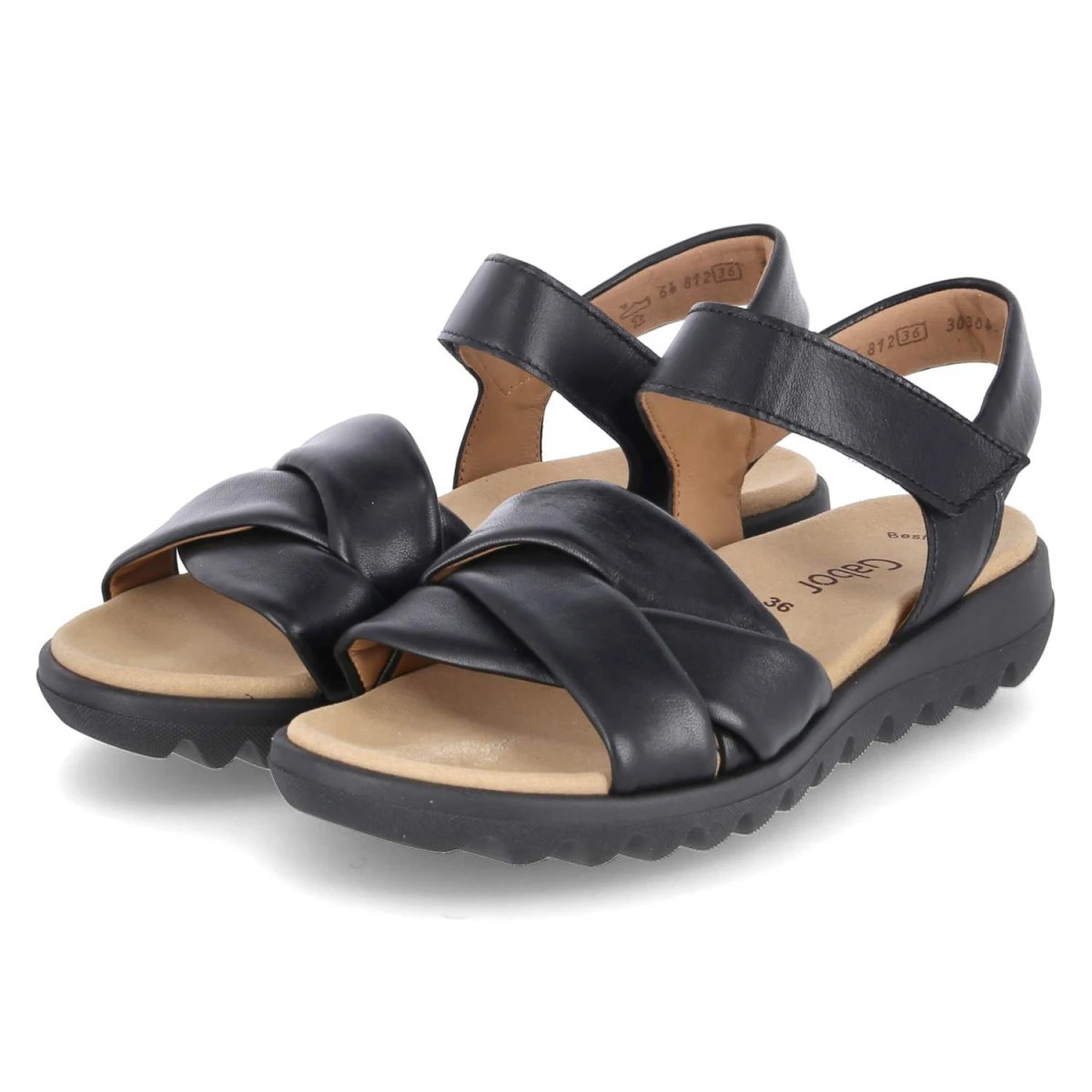 Gabor Sandalen - Gr. 39 - Schwarz - Glattleder