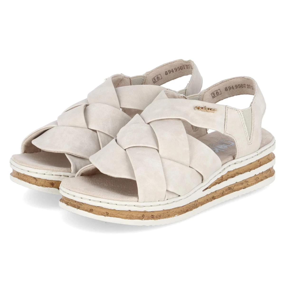 Rieker Sandalen - Gr. 36 - Beige - Synthetik