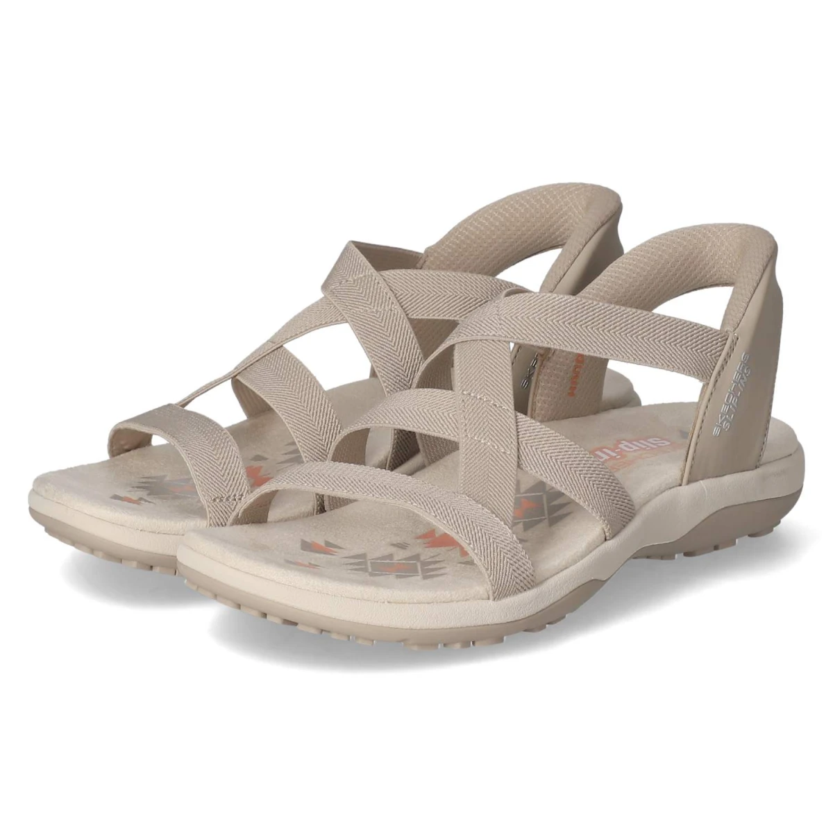 Skechers Sandalen REGGAE SLIM - Gr. 39 - Taupe - Textil & Synthetik