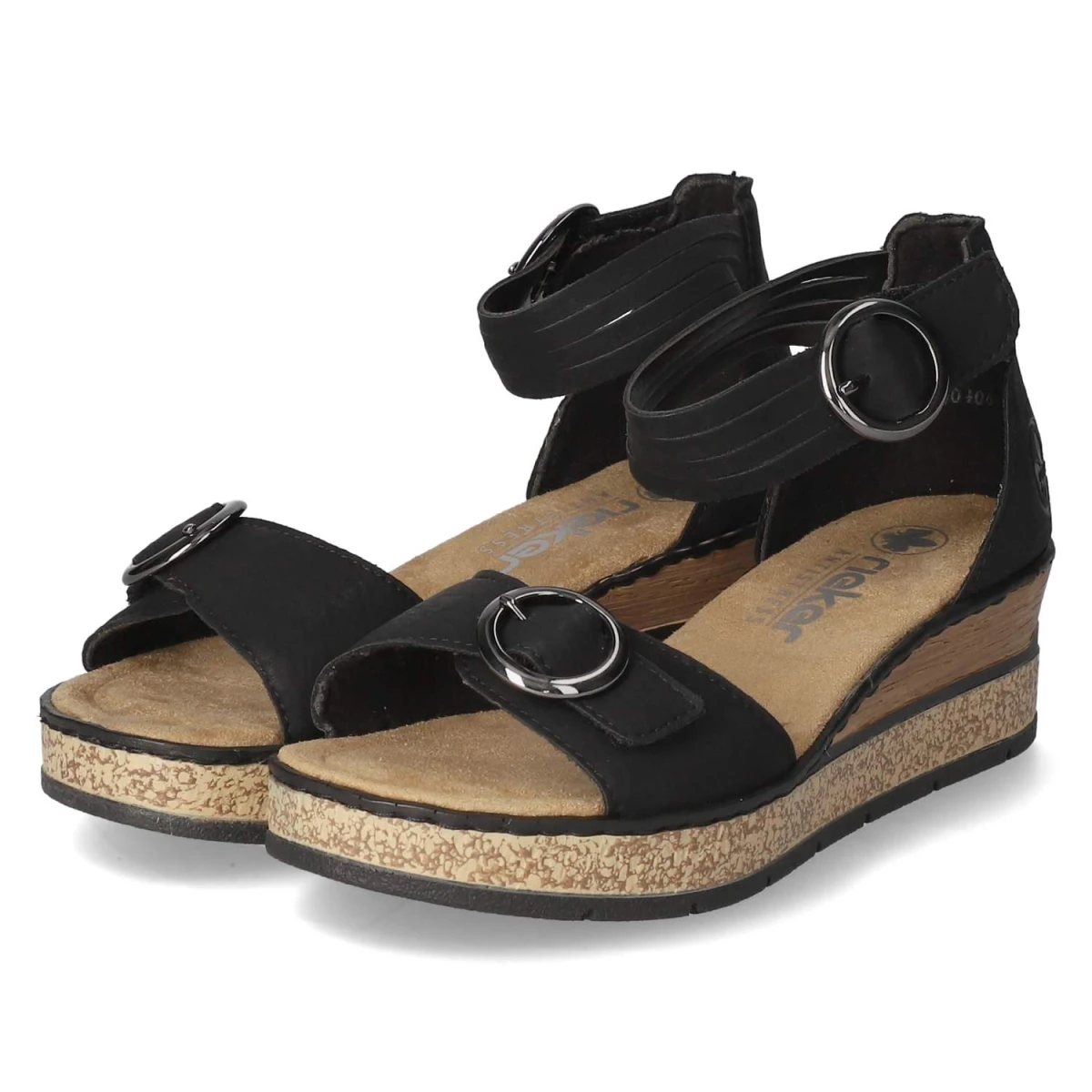 Rieker Sandaletten - Gr. 38 - Schwarz - Synthetik