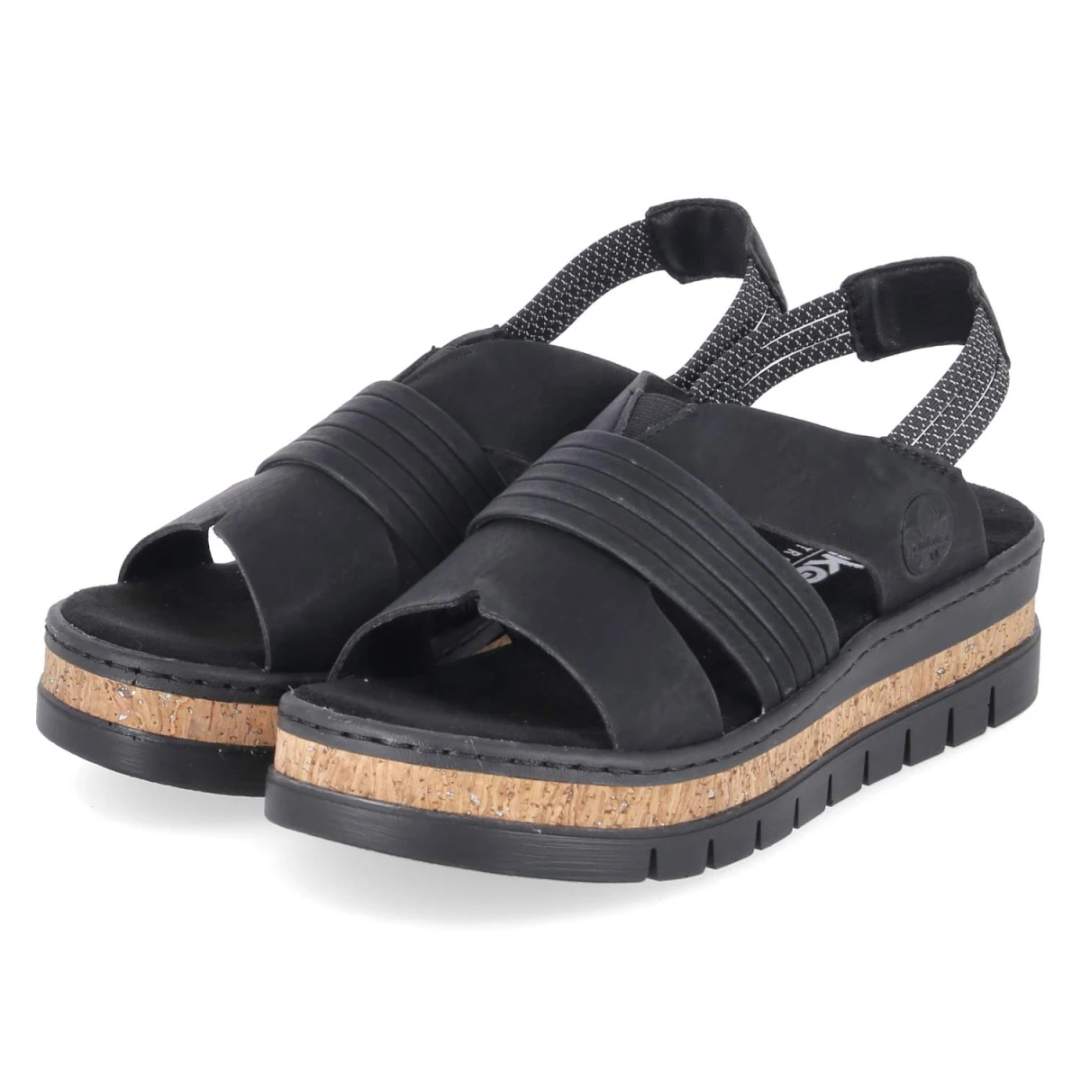 Rieker Sandalen - Gr. 43 - Schwarz - Synthetik