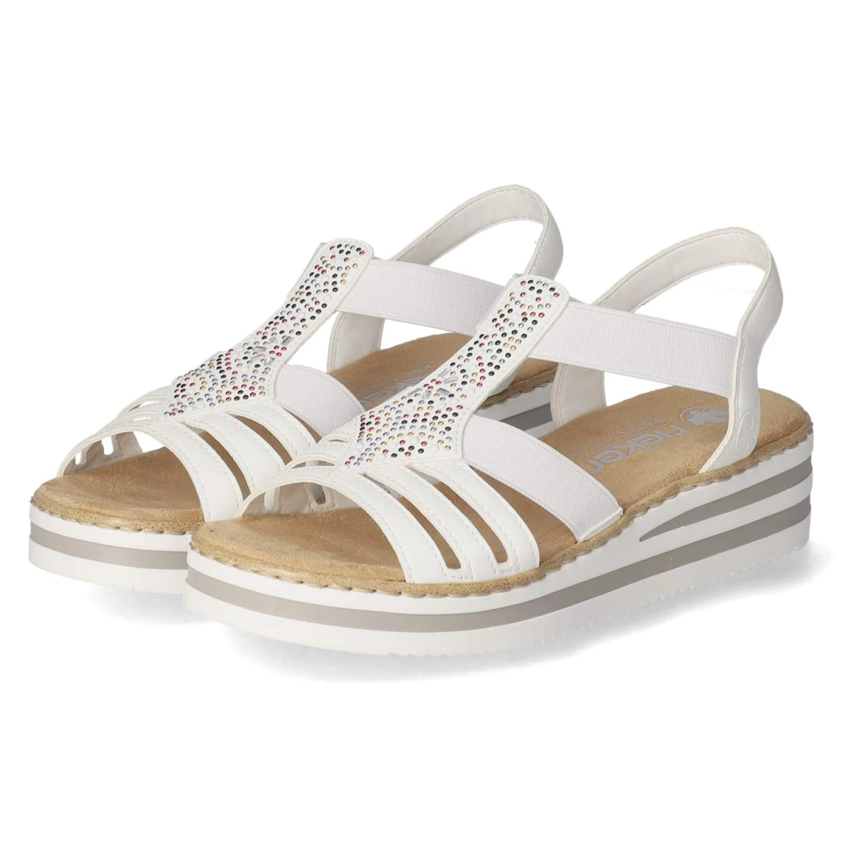 Rieker Sandalen - Gr. 40 - Weiß - Synthetik