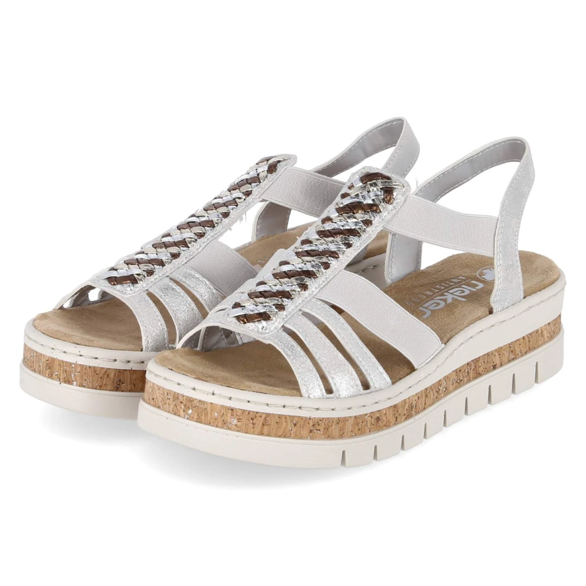 Rieker Sandalen - Gr. 37 - Silber - Synthetik