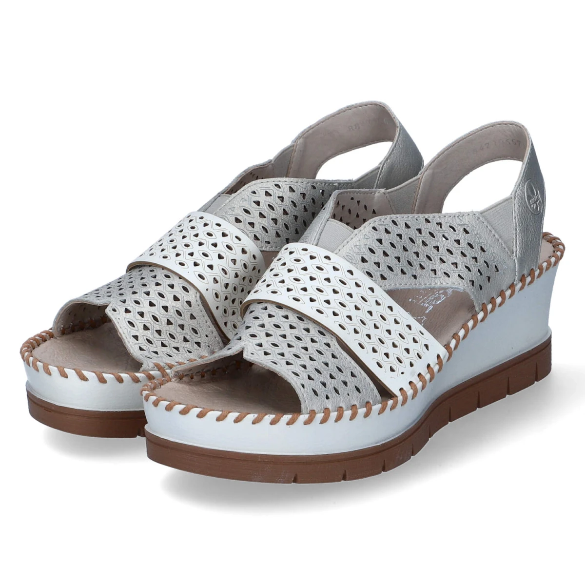 Rieker Keilsandaletten - Gr. 39 - Gold - Glattleder