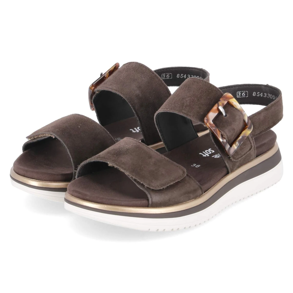Remonte Sandalen - Gr. 38 - Braun - Rauleder
