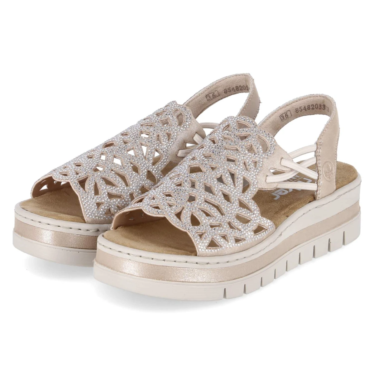 Rieker Plateau-Sandalen - Gr. 41 - Beige - Synthetik