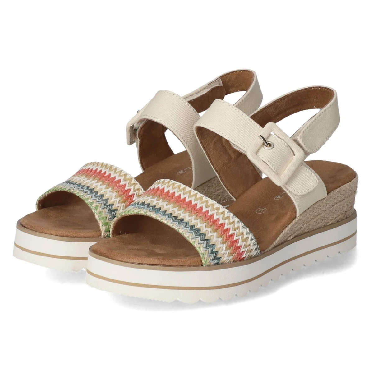 Tom Tailor Keilsandaletten - Gr. 37 - Mehrfarbig - Textil