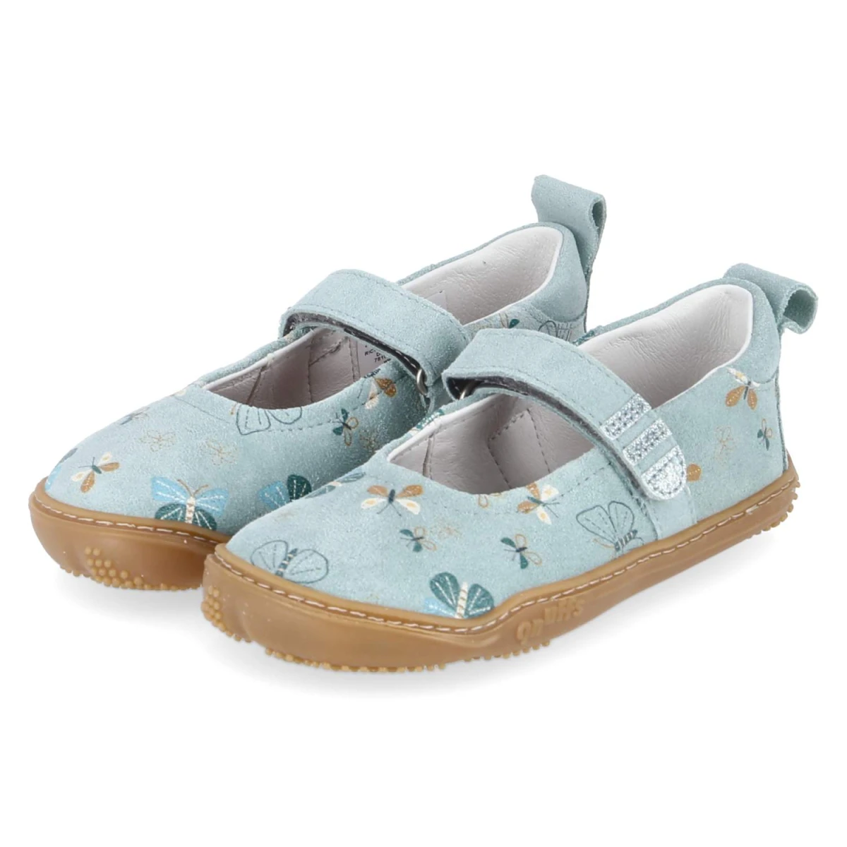 Qnuffs Barfußschuhe KIRSCHE - Gr. 27 - Blau - Rauleder
