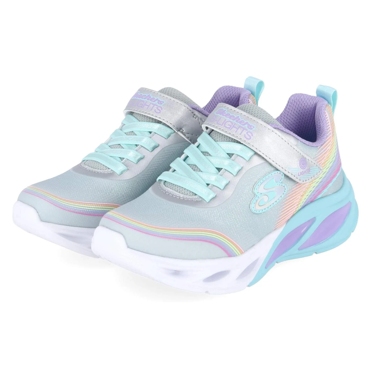 Skechers Sneaker RAINBOW BEAM - Gr. 28 - Silber - Textil & Synthetik