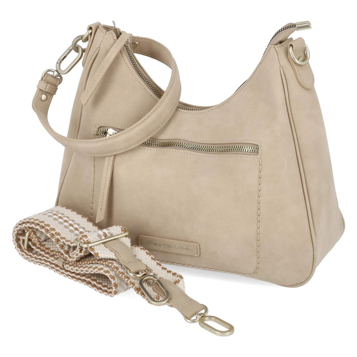 Fräulein Frida Hobo Bag - Gr. - Beige - Synthetik