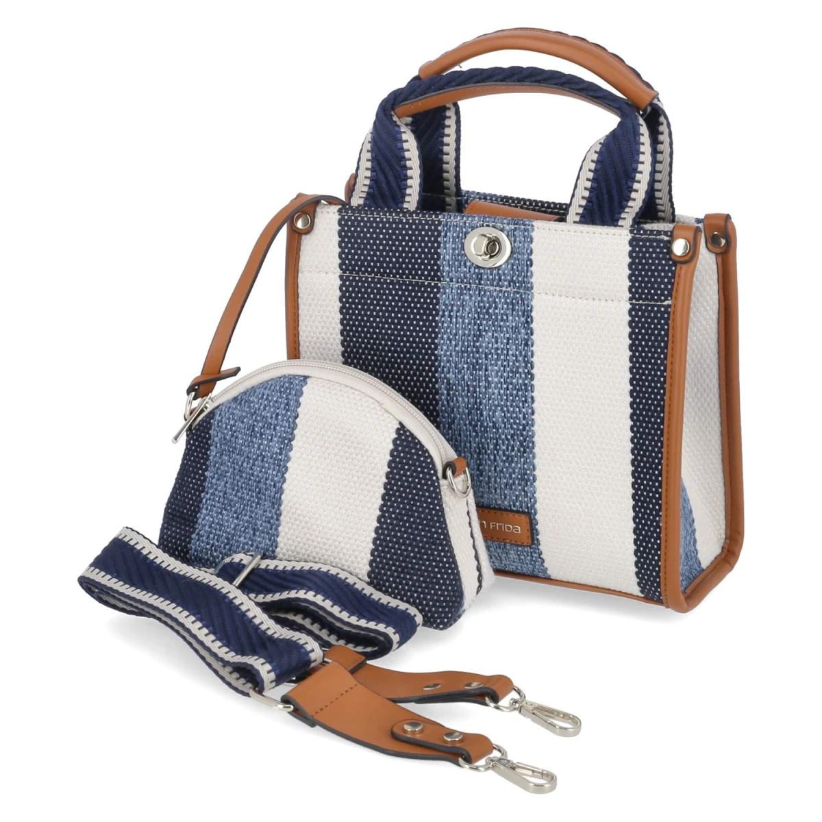 Fräulein Frida Mini Tote Set - Gr. - Blau - Textil & Synthetik