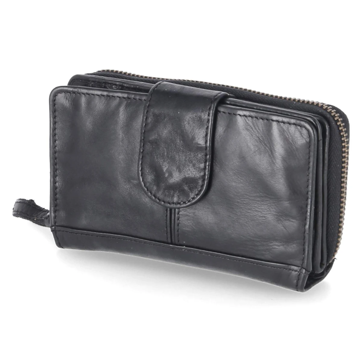 Beliana Geldbörse - Gr. - Schwarz - Glattleder