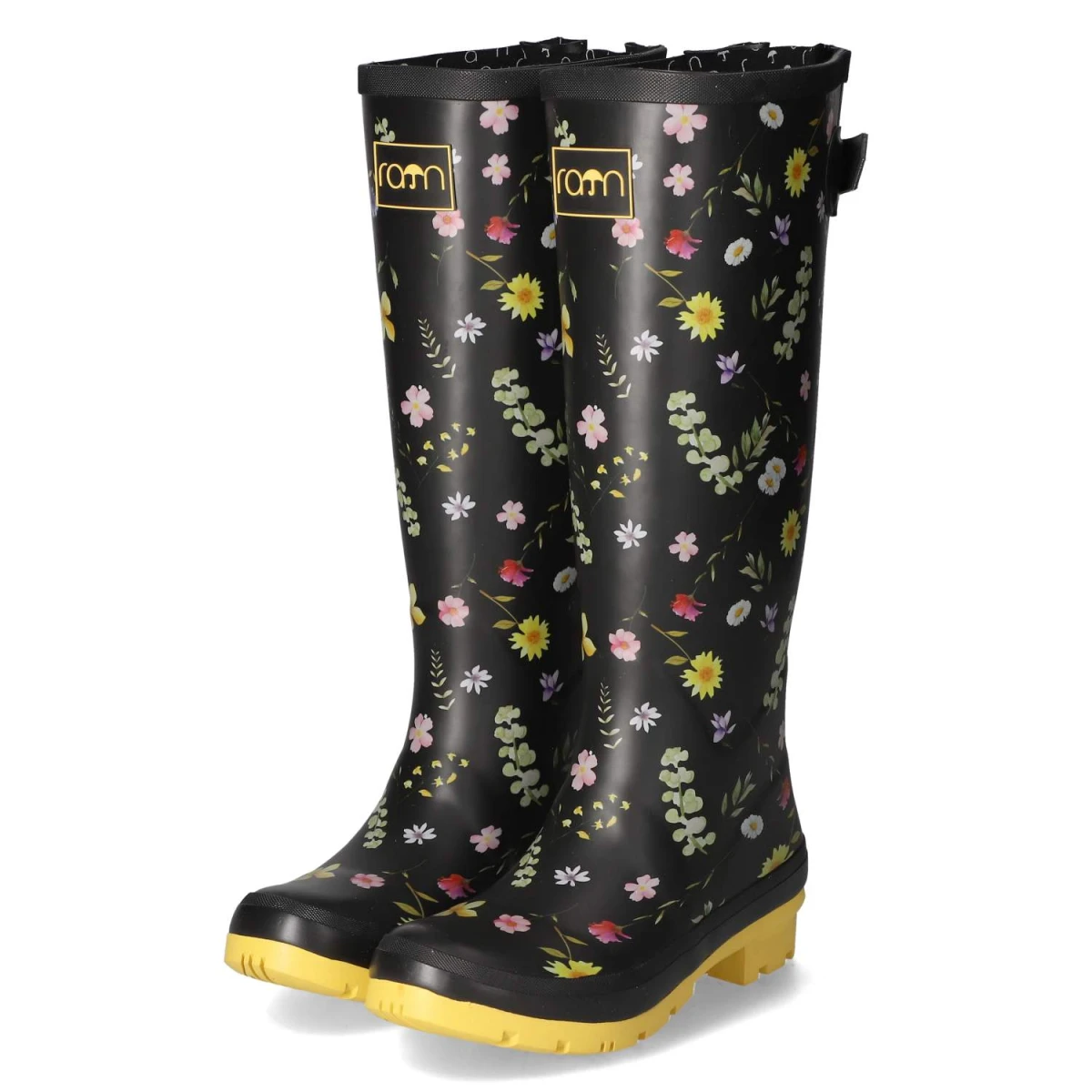 Rajn Gummistiefel FLOWERS - Gr. 36 - Schwarz - Gummi