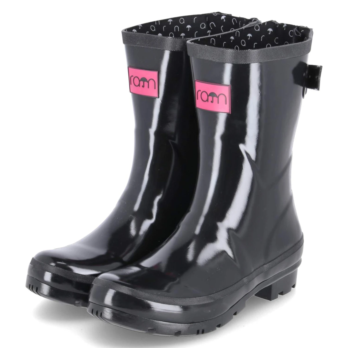 Rajn Gummistiefel GLOSSY - Gr. 38 - Schwarz - Gummi