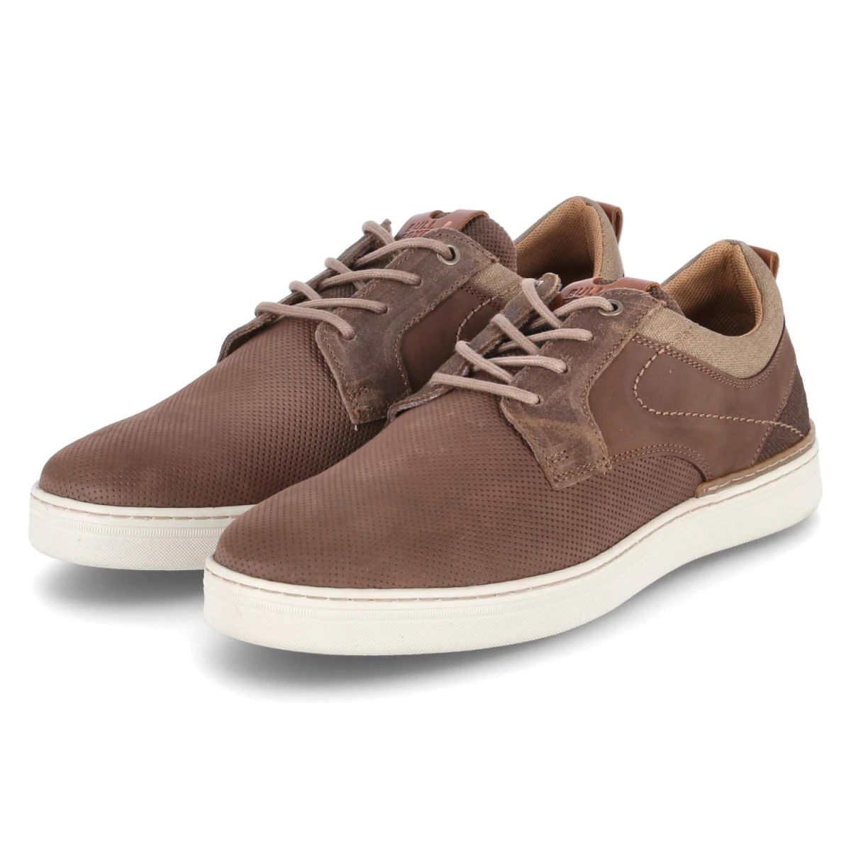 Bullboxer Low Sneaker - Gr. 42 - Braun - Leder & Textil