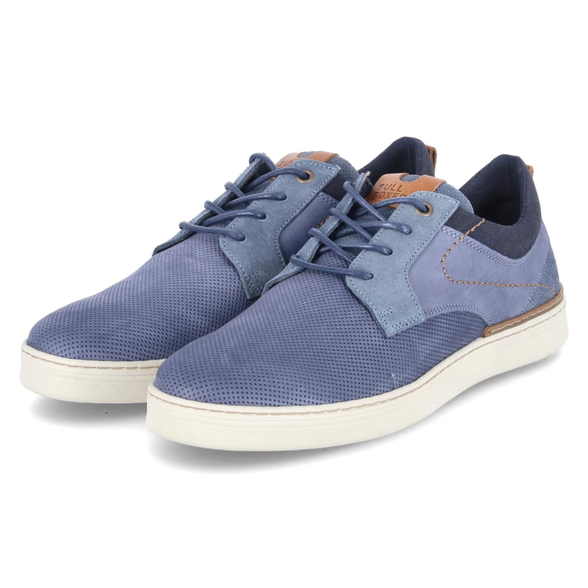 Bullboxer Low Sneaker - Gr. 42 - Blau - Leder & Textil