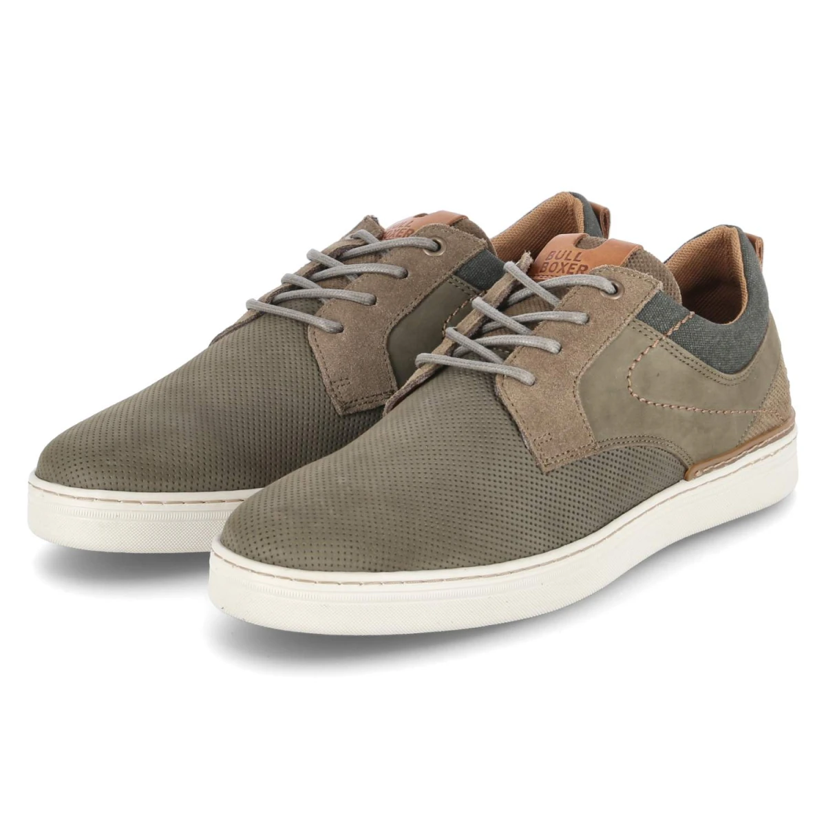Bullboxer Low Sneaker - Gr. 43 - Grün - Leder & Textil