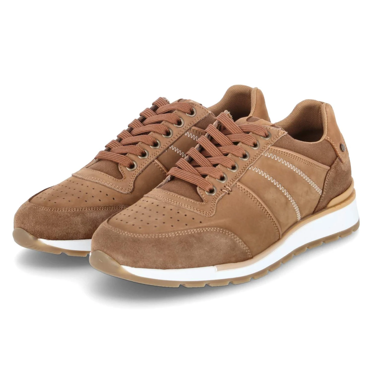 Bullboxer Low Sneaker - Gr. 45 - Braun - Leder & Textil