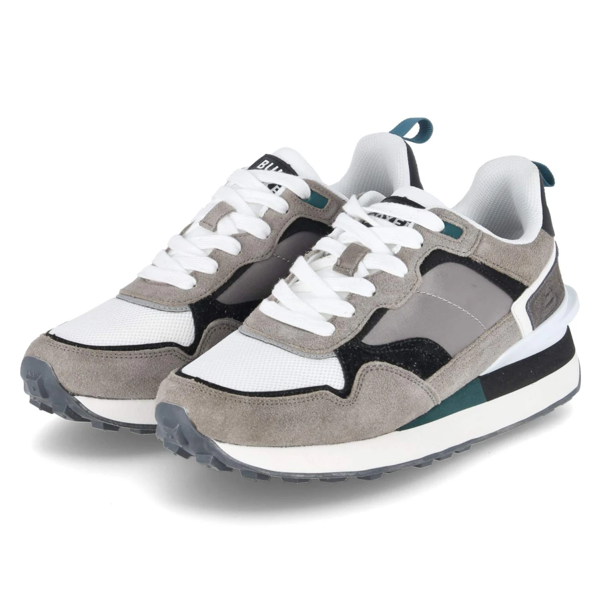Bullboxer Low Sneaker - Gr. 45 - Grau - Synthetik, Leder & Textil