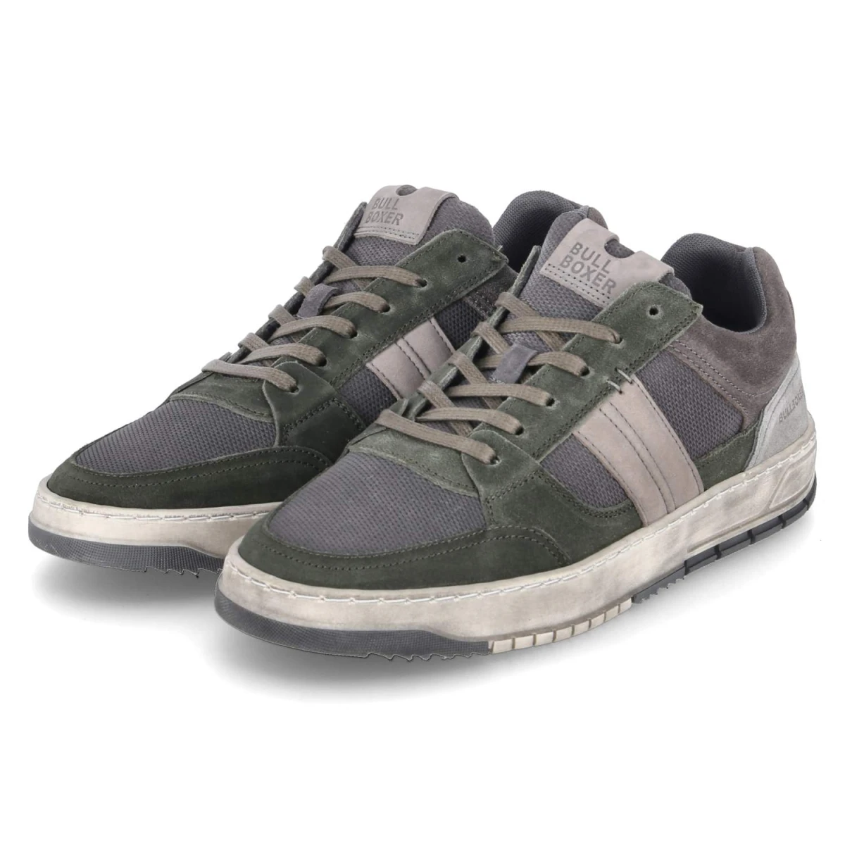 Bullboxer Low Sneaker - Gr. 44 - Grün - Leder & Textil