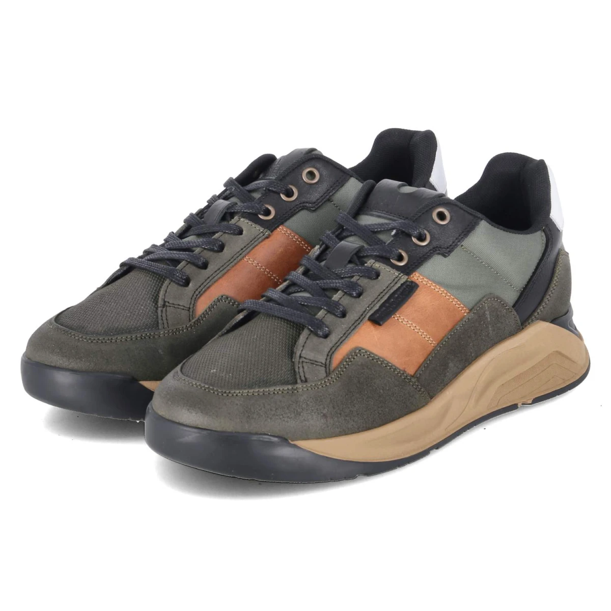 Bullboxer Low Sneaker - Gr. 46 - Grün - Leder & Textil