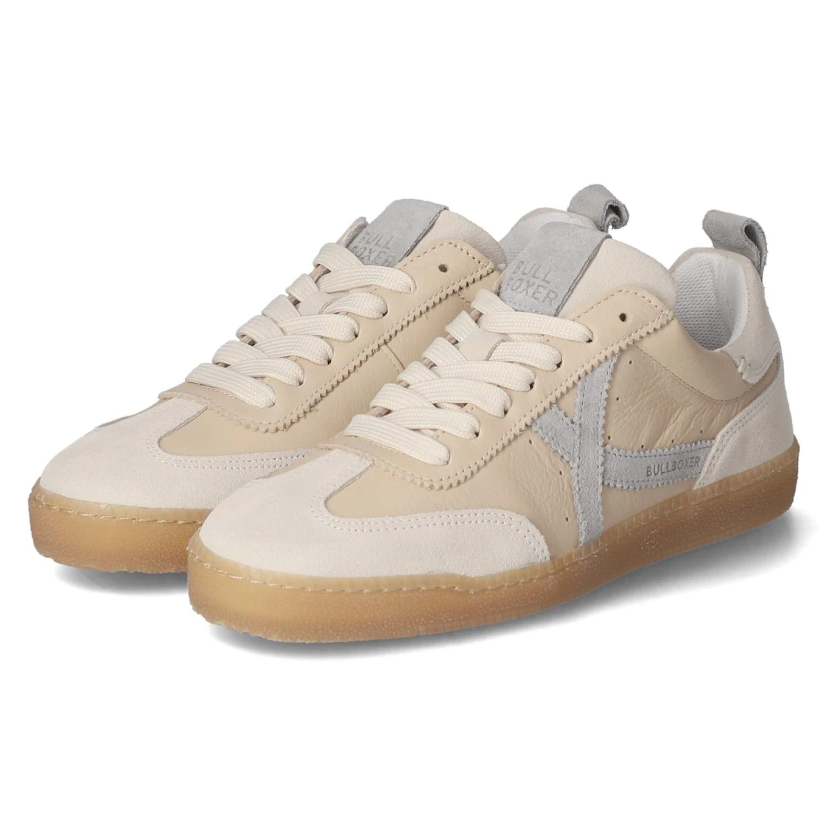 Bullboxer Low Sneaker - Gr. 42 - Beige - Glattleder