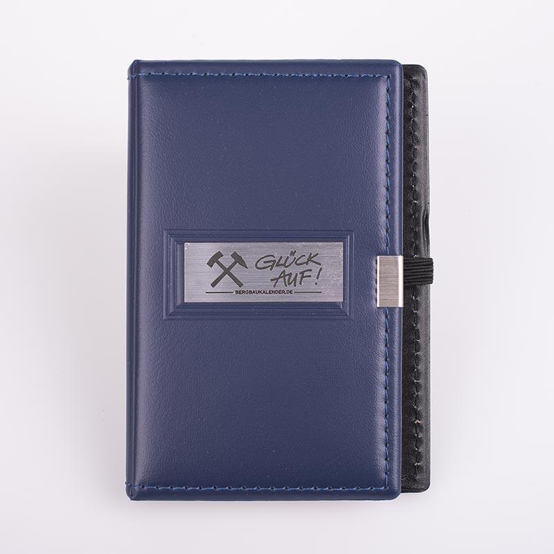 Notizbuch blau mit Klebezetteln Glück Auf!