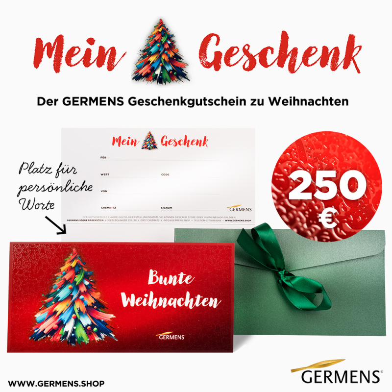 Exklusive Geschenkideen Weihnachten – GERMENS Gutschein 250 Euro