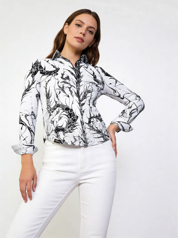 Blusen Damen DORNRÖSCHEN WHITE - GERMENS artfashion - Größe M