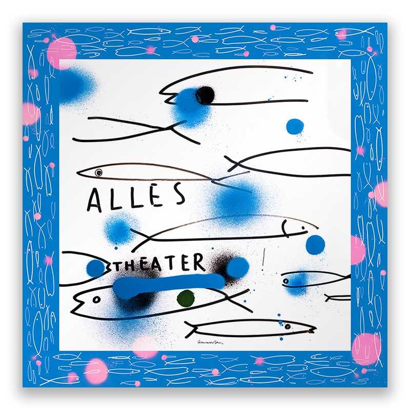 ALLES THEATER - Blau weißes Seidentuch - GERMENS