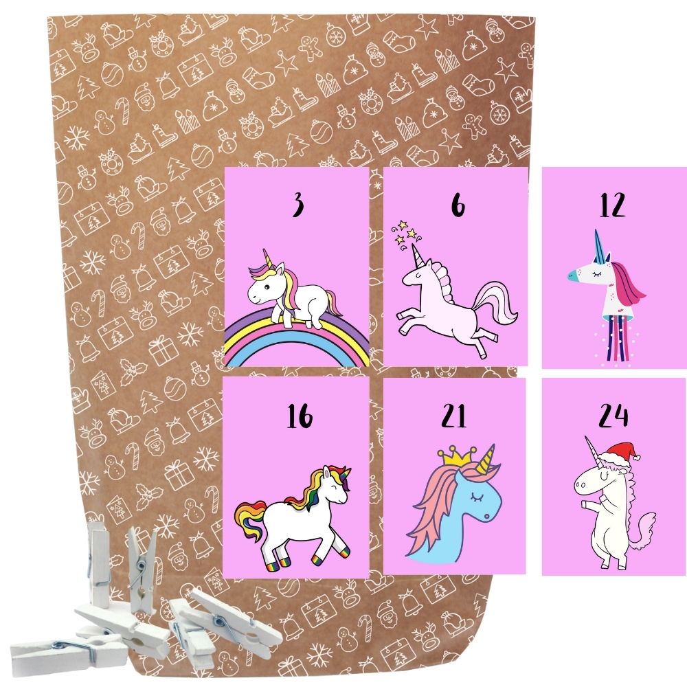 Adventskalender Set zum Befüllen X-MAS ICON EINHORN