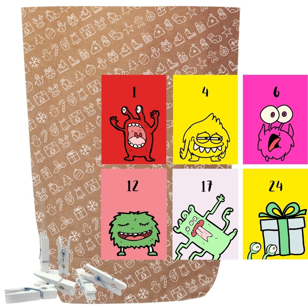 Adventskalender Set zum Befüllen  X-MAS ICON MONSTER