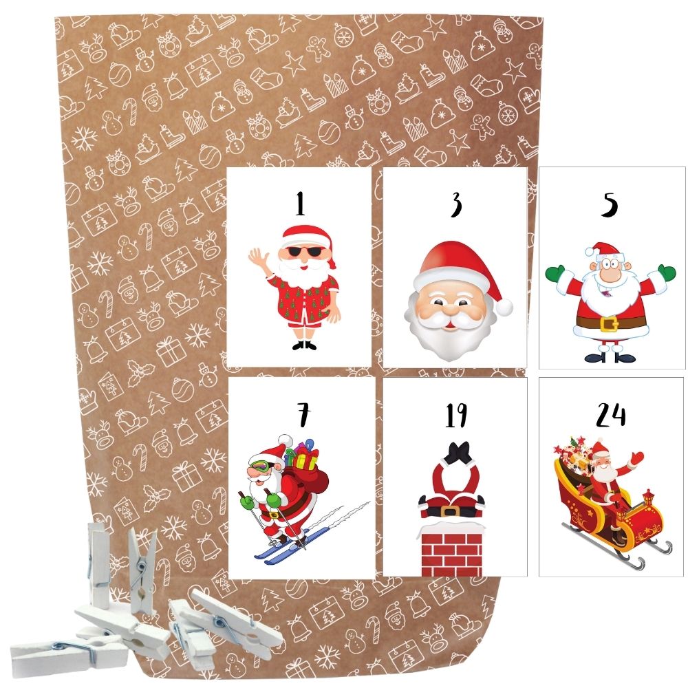Adventskalender Set zum Befüllen X-MAS ICON SANTA CLAUS