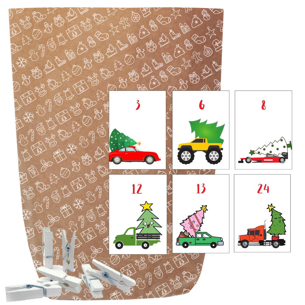Adventskalender Set zum Befüllen X-MAS ICON BAUMTRANSPORT