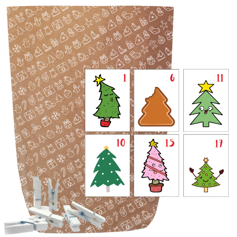 Adventskalender Set zum Befüllen X-MAS ICON WEIHNACHTSBÄUME