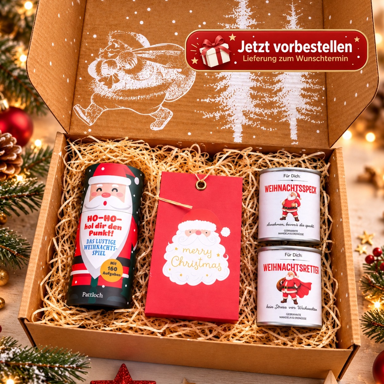 Gefüllte Geschenkbox Weihnachten „Frohe Weihnachten liebes Team“ – Mitarbeitergeschenk (Set 5)