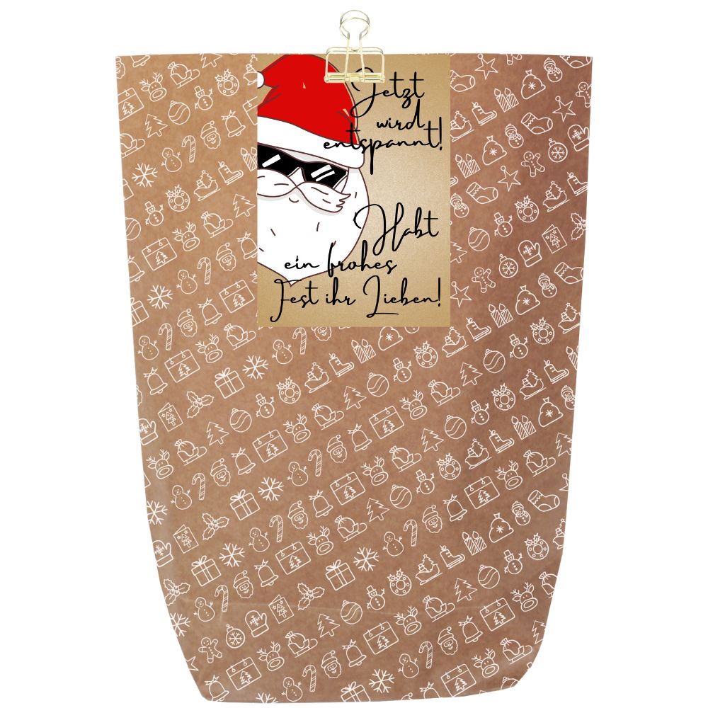 Geschenktüte „Frohes Fest ihr Lieben“ – Schöne Geschenkverpackung für Weihnachtsgeschenke