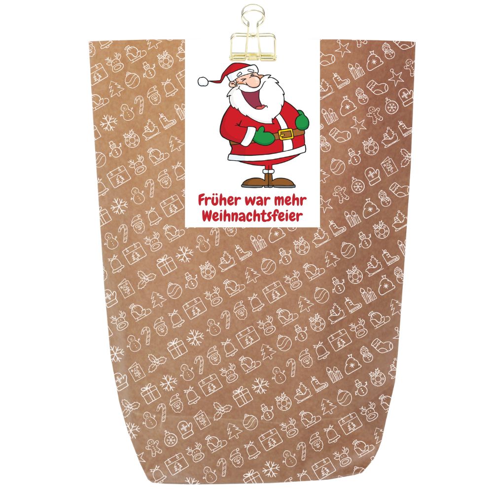 Lustige Geschenkverpackung für Weihnachtsgeschenke – „Früher war mehr Weihnachtsfeier“