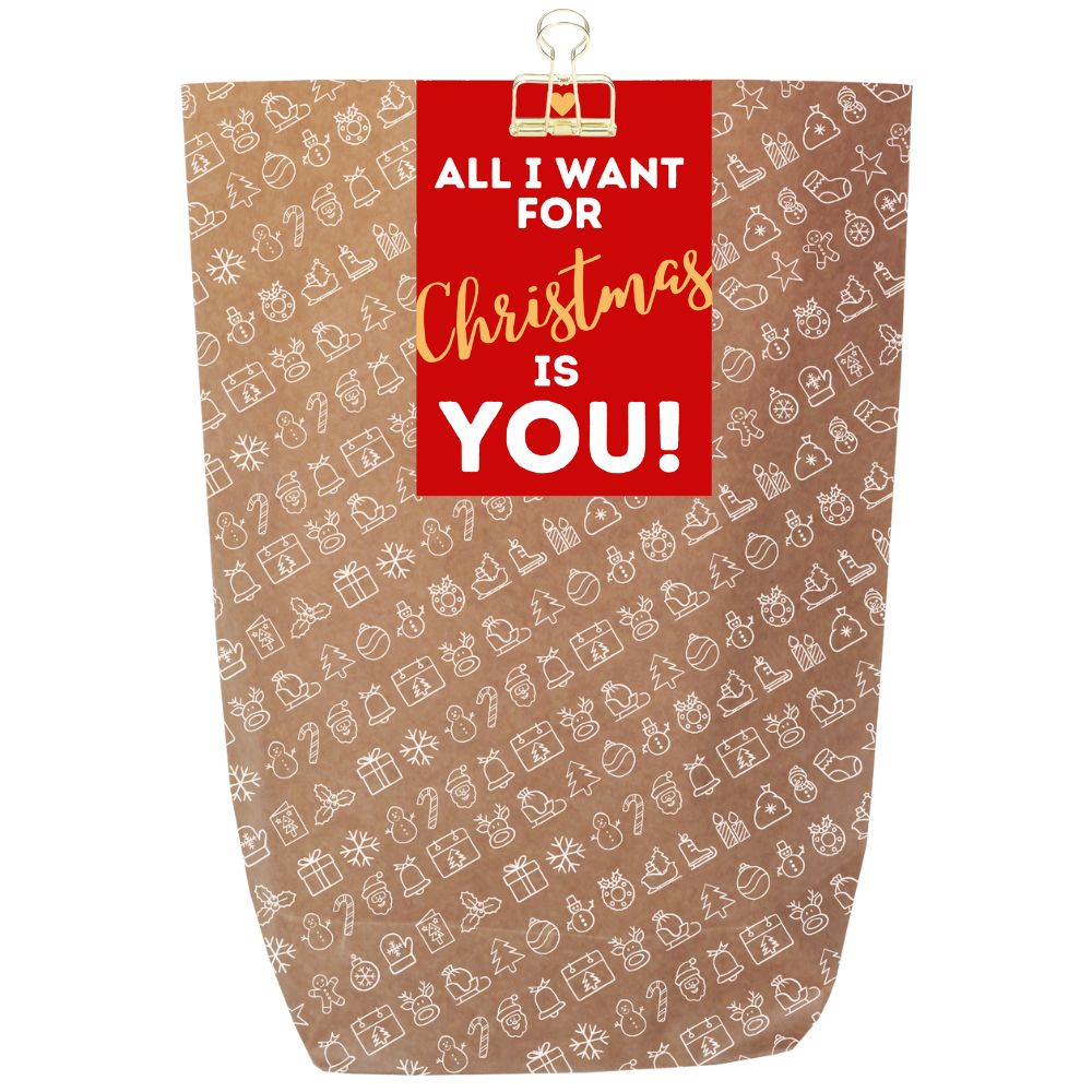 Geschenkverpackung für Weihnachtsgeschenke „All I Want For Christmas Is You!“