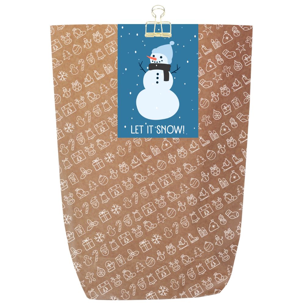 Schöne Geschenkverpackung für Weihnachtsgeschenke „Let it snow“