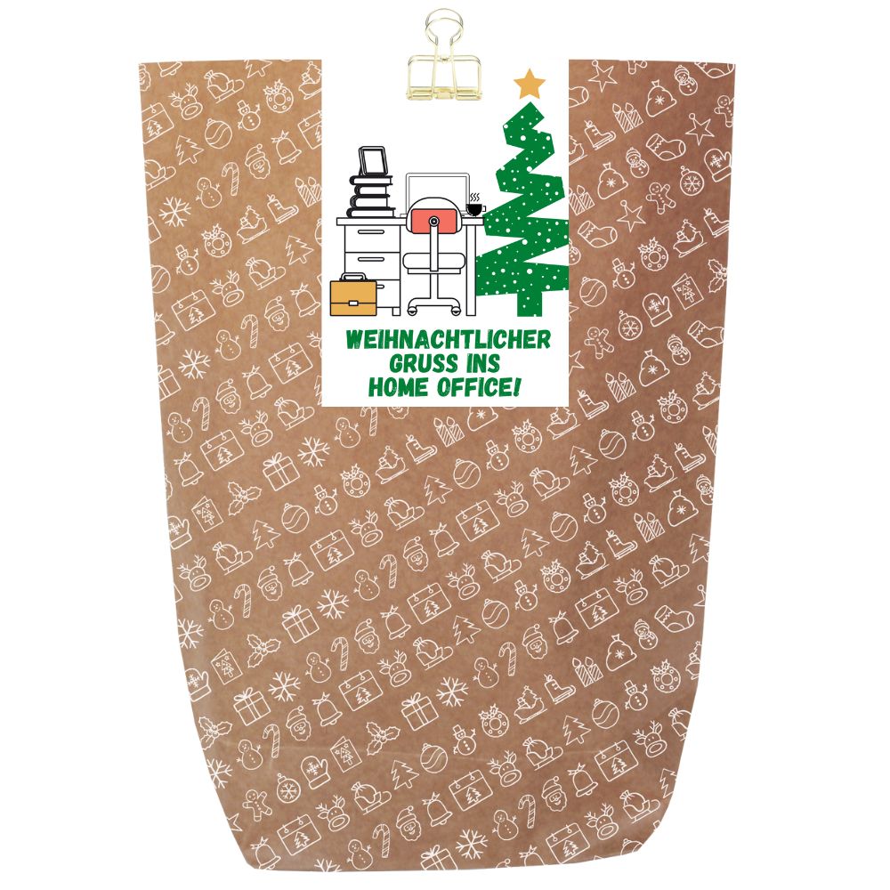 Geschenkverpackung für Weihnachtsgeschenke „Weihnachtlicher Gruß ins Home Office“