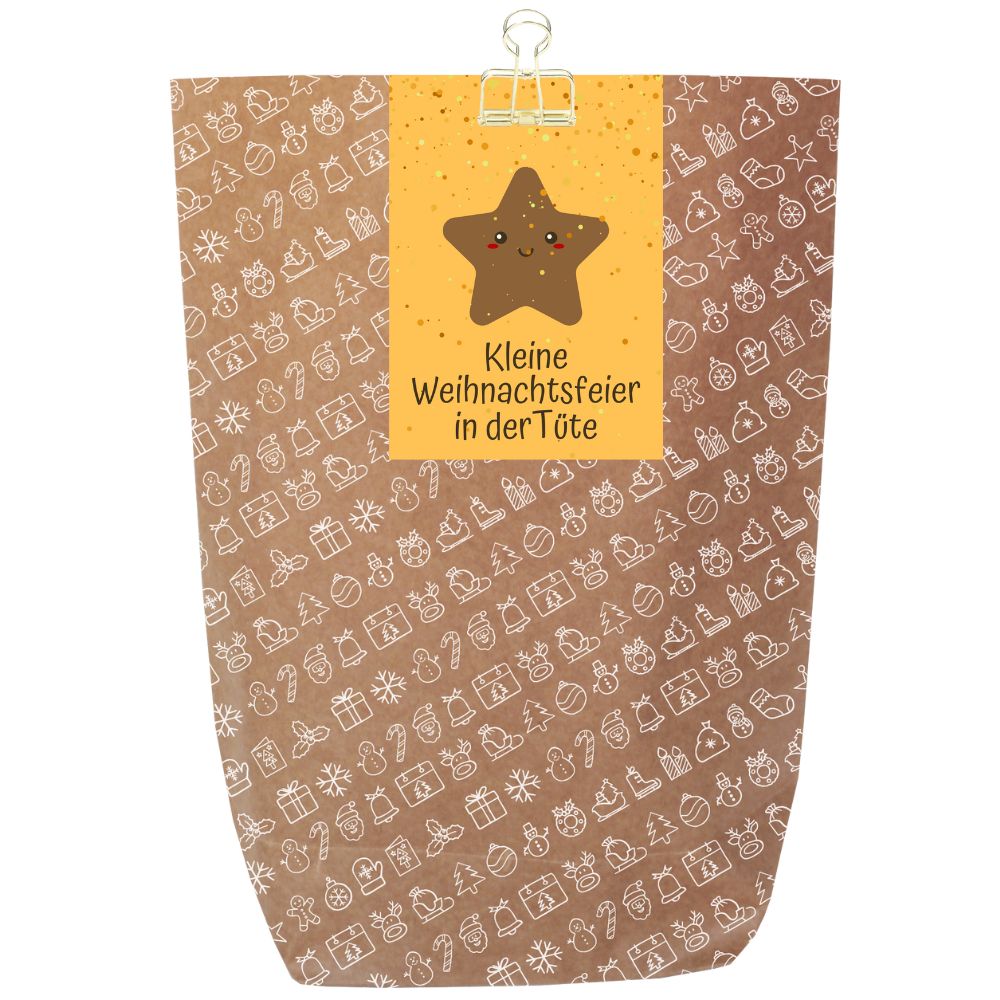 Geschenkverpackung für Weihnachtsgeschenke „Kleine Weihnachtsfeier in der Tüte“