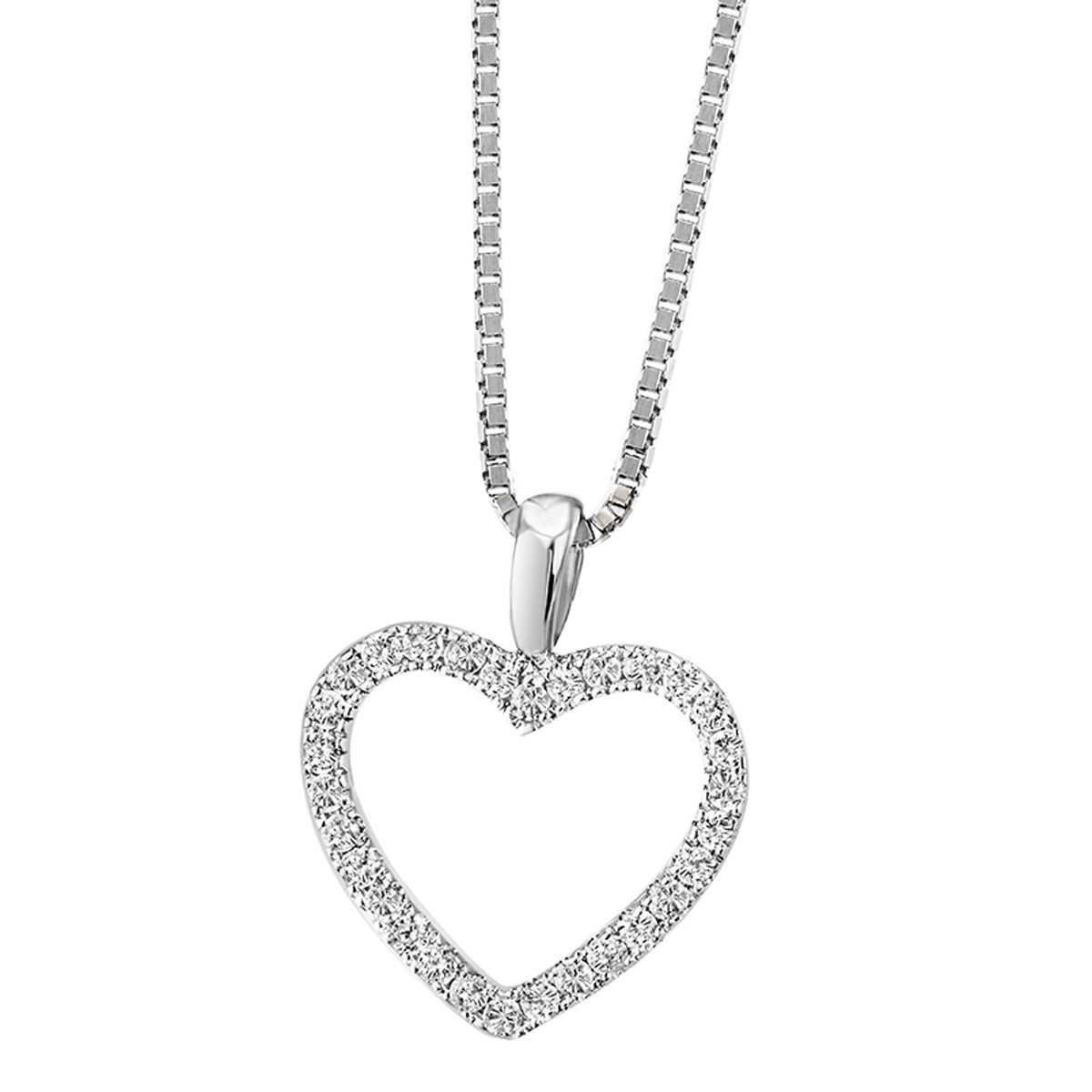 Damen Collier Herz 585 Weißgold 30 Diamanten zus. 0.16 ct.