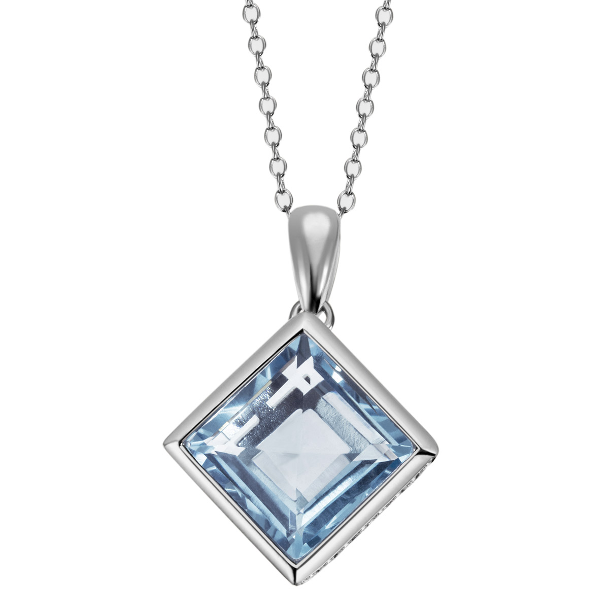 Collier 925 Sterlingsilber 1 echter Topas Edelsteine 40 Zirkonia